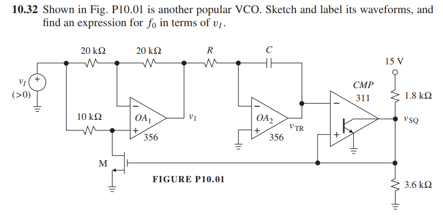 10.32 Shown in Fig. P10.01 is another popular VCO. | Chegg.com