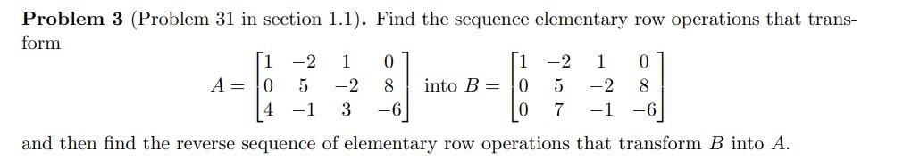 Solved Problem 3 (Problem 31 in section 1.1). Find the | Chegg.com