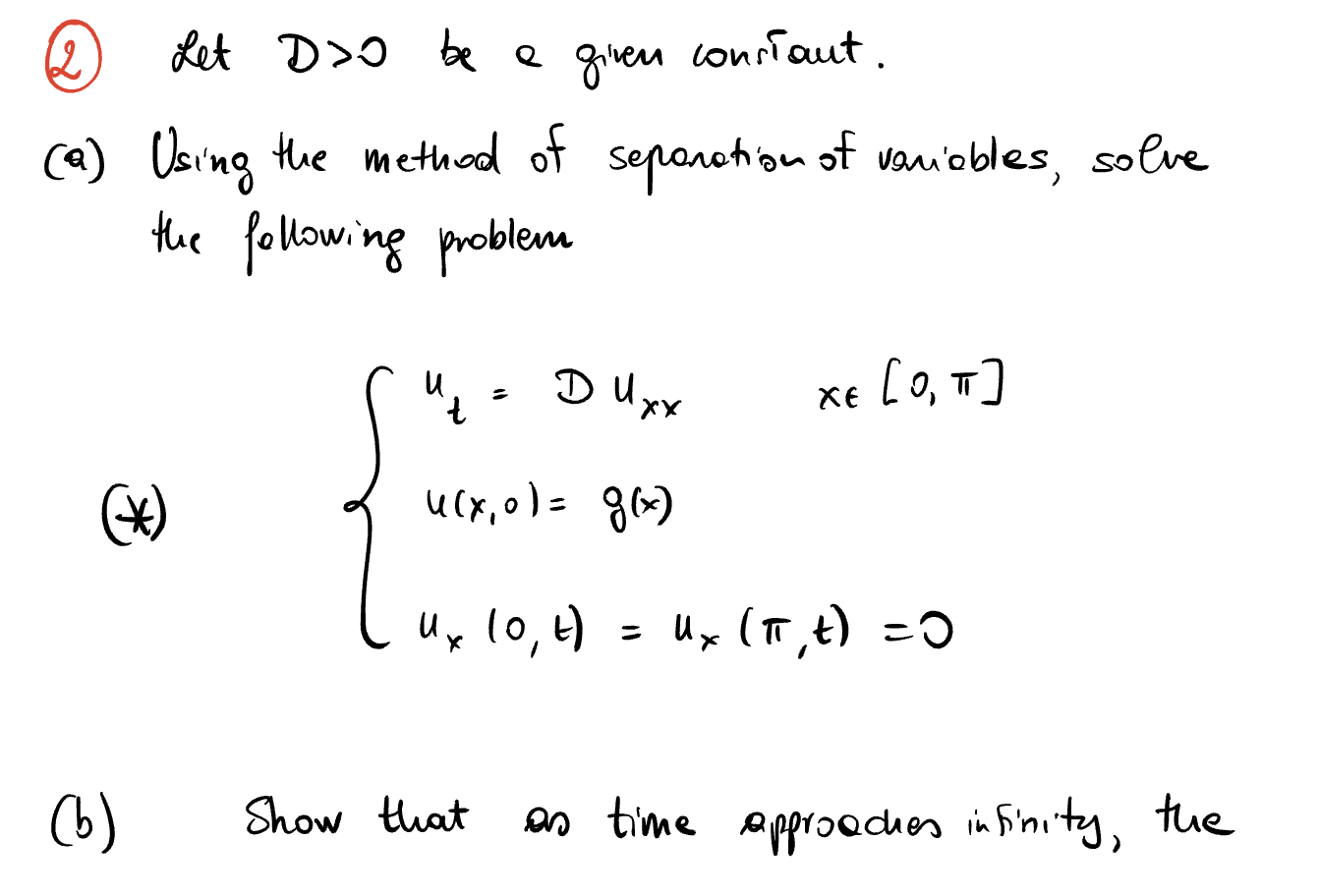 Solved (2) Let D>0 be a given consiant. (a) Using the method | Chegg.com