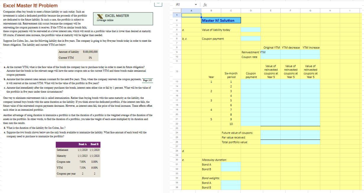 Solved Excel Master It! ﻿Problem Corporate Finance Ross | Chegg.com