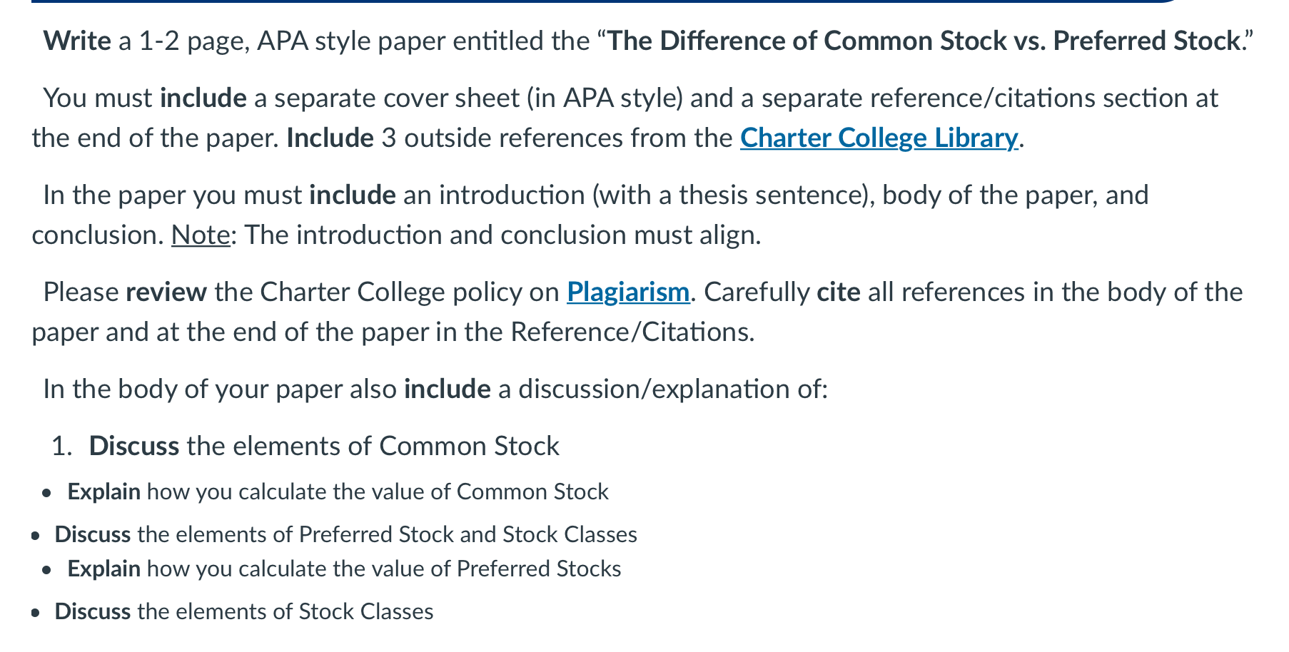 Solved “The Difference of Common Stock vs. | Chegg.com