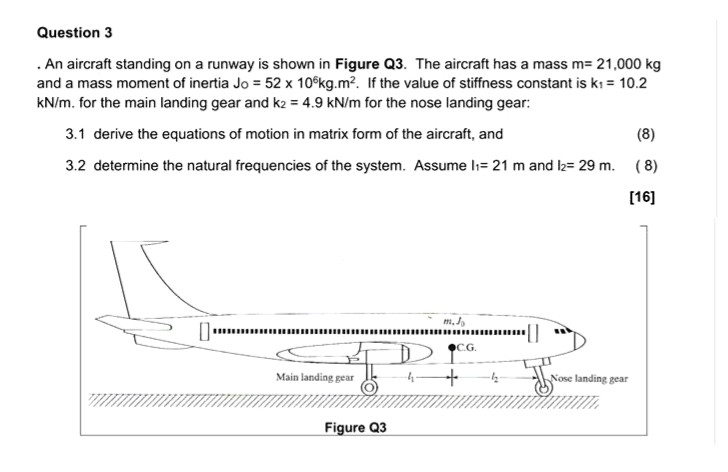 Solved Question 3 . An Aircraft Standing On A Runway Is | Chegg.com