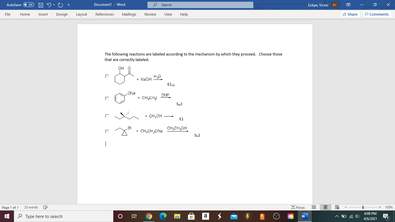 Solved AutoSave Document1 - Word Search Ezikpe, Victor EV | Chegg.com