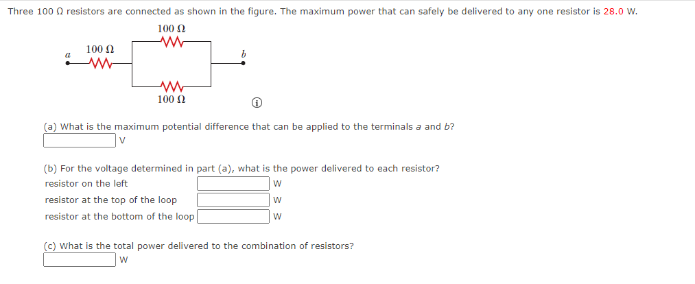 Solved Three 100 Resistors Are Connected As Shown In The | Chegg.com