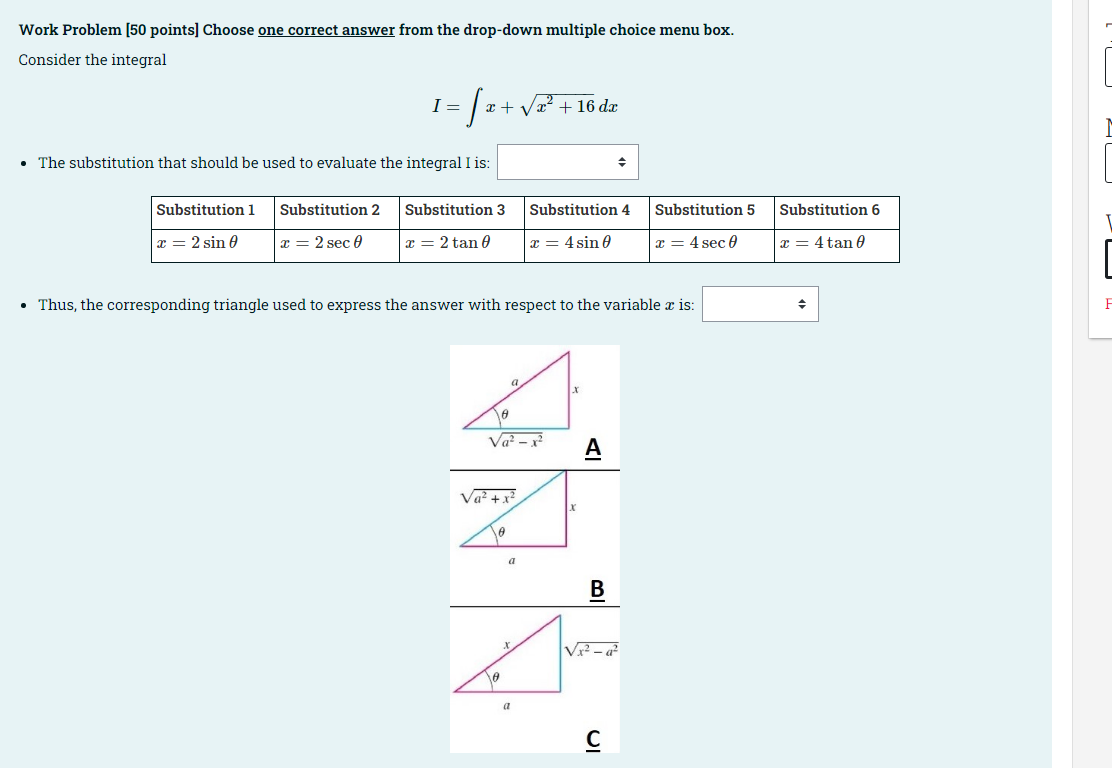 Solved Work Problem [50 points] Choose one correct answer | Chegg.com