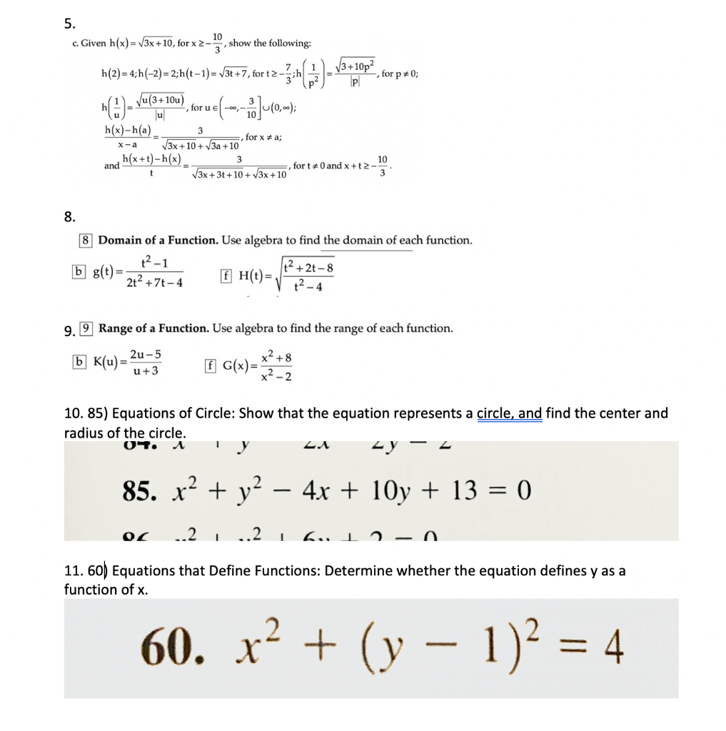 Solved 5 C Given H X 3x 10 For X 2 10 3 Show The Fo Chegg Com