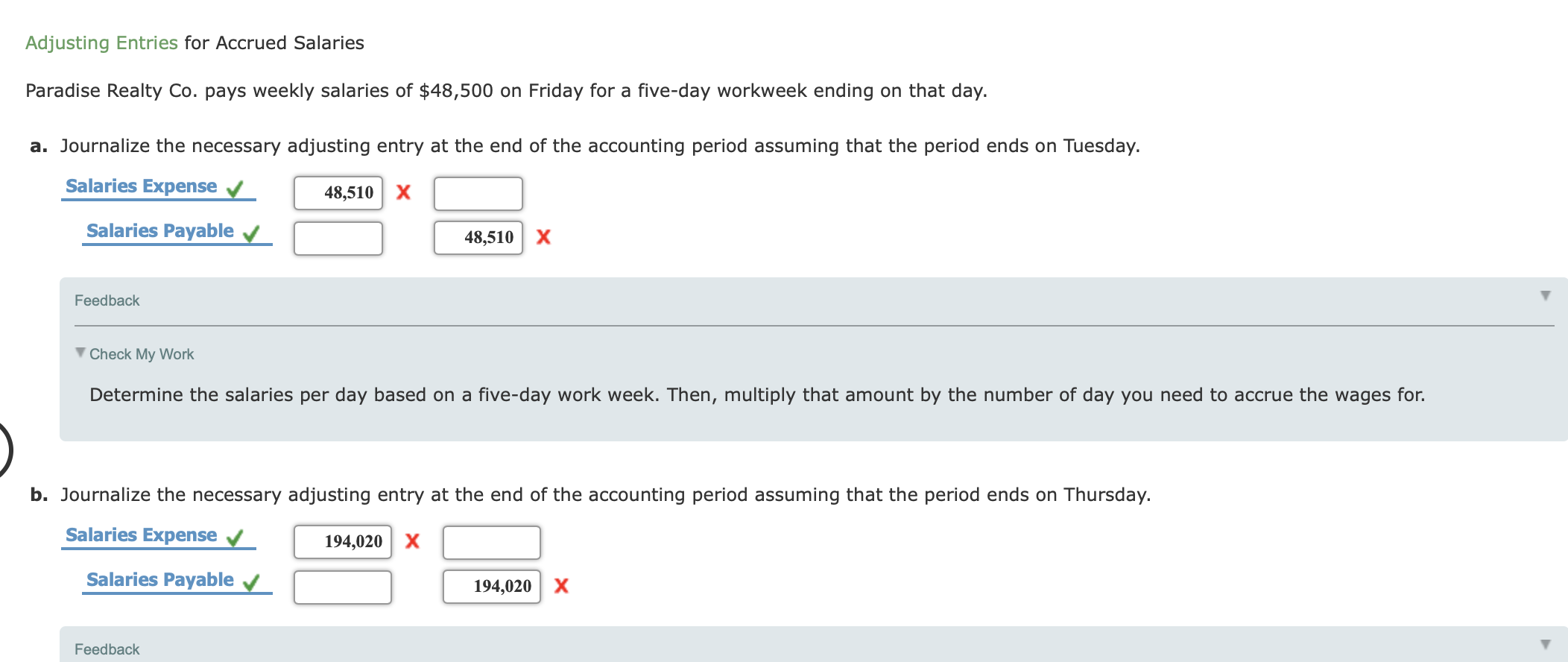 Solved Adjusting Entries for Accrued Salaries Paradise