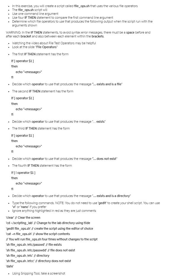Solved • In this exercise, you will create a script called | Chegg.com