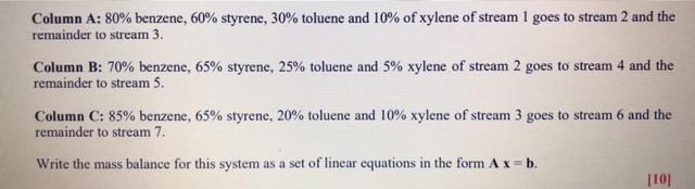 Solved Benzene, Styrene, Toluene And Xylene Are Separated In | Chegg.com