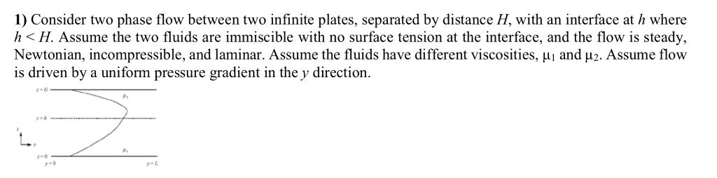 Solved 1) Consider two phase flow between two infinite | Chegg.com