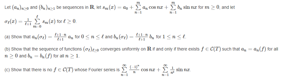 Solved M 11 N 1 Let An N And Bn R 1 Be Sequences In R Chegg Com