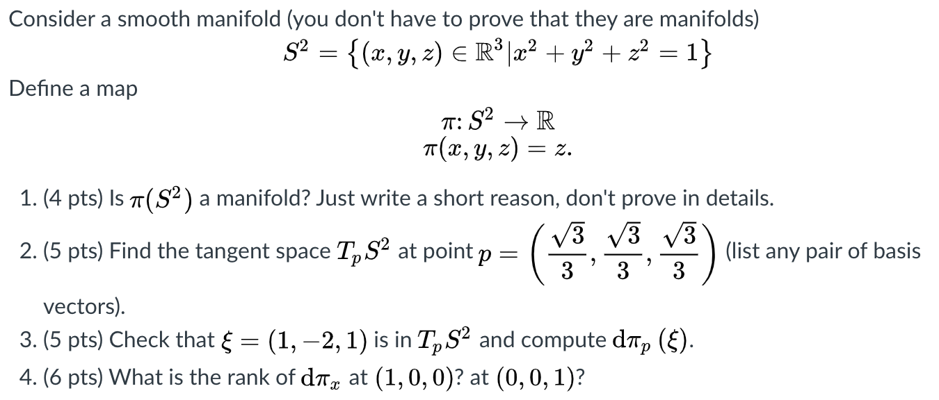 Solved Consider a smooth manifold (you don't have to prove | Chegg.com