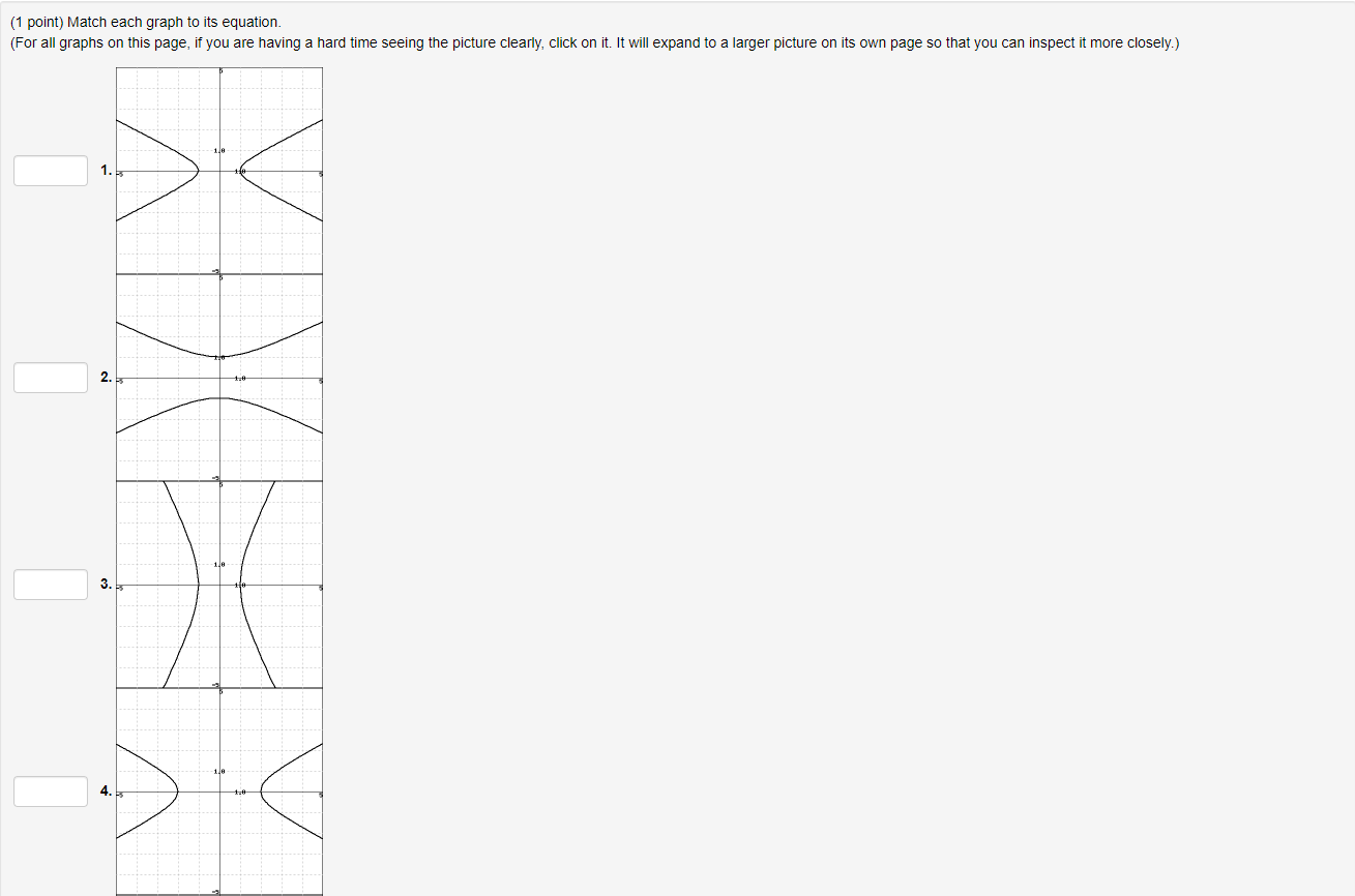 Solved Point Match Each Graph To Its Equation For All Chegg Com