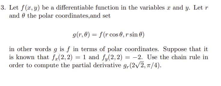 Solved 3. Let f(x,y) be a differentiable function in the | Chegg.com