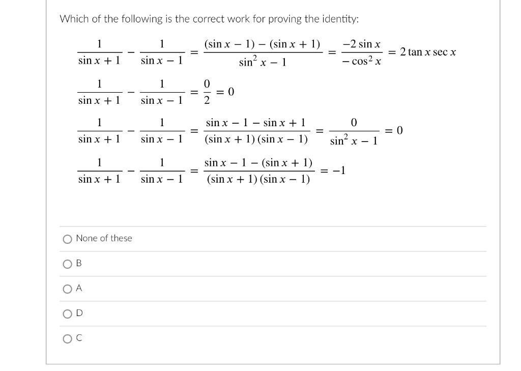 Solved Which Of The Following Is The Correct Work For Chegg