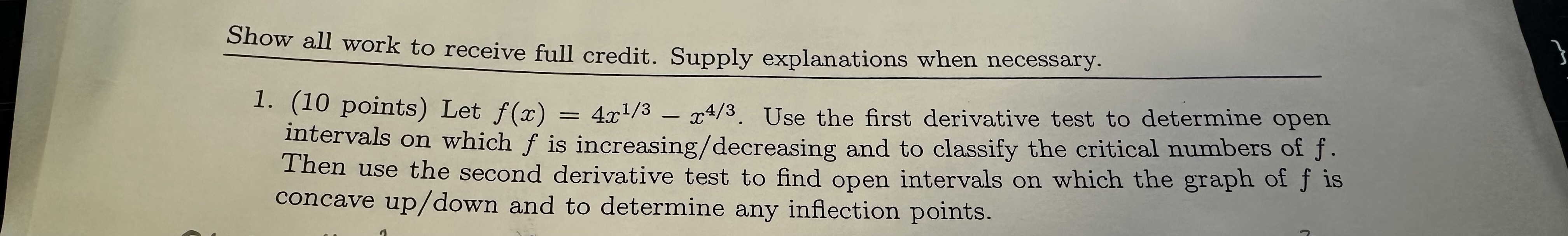 Solved Show all work to receive full credit. Supply | Chegg.com