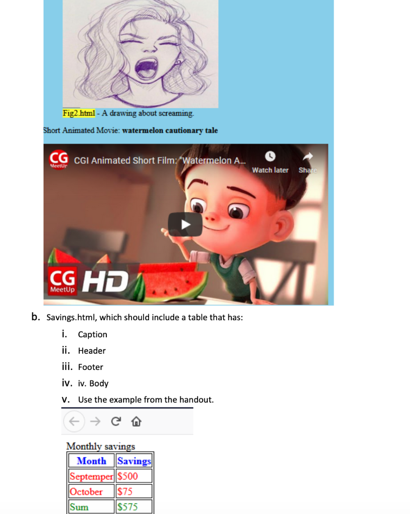 Solved Task 1: 1. Create a website with a main page | Chegg.com