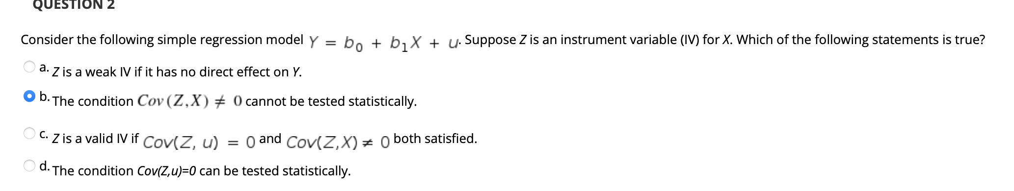 Solved QUESTION 2 Consider the following simple regression | Chegg.com