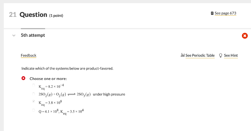 Solved 08 Question (1 point) See page 695 The equilibrium | Chegg.com