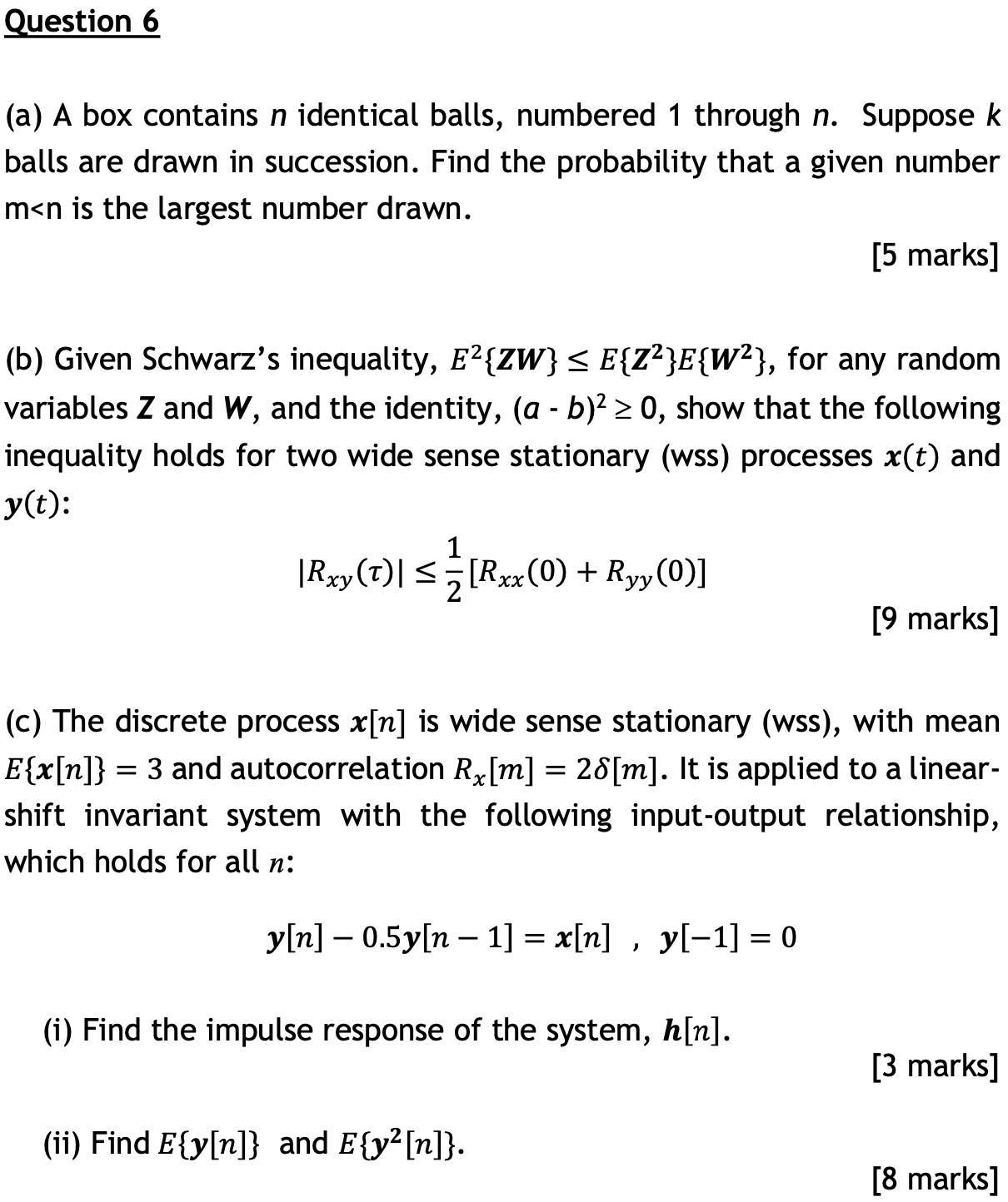 Solved (a) A Box Contains N Identical Balls, Numbered 1 | Chegg.com