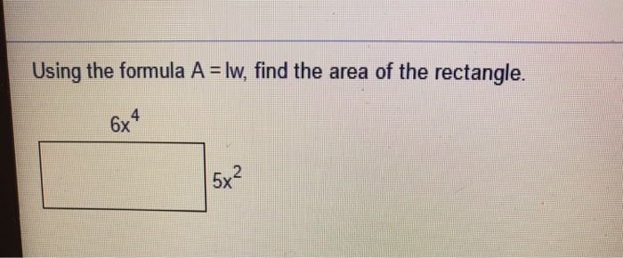 Solved Using the formula A = lw, find the area of the | Chegg.com