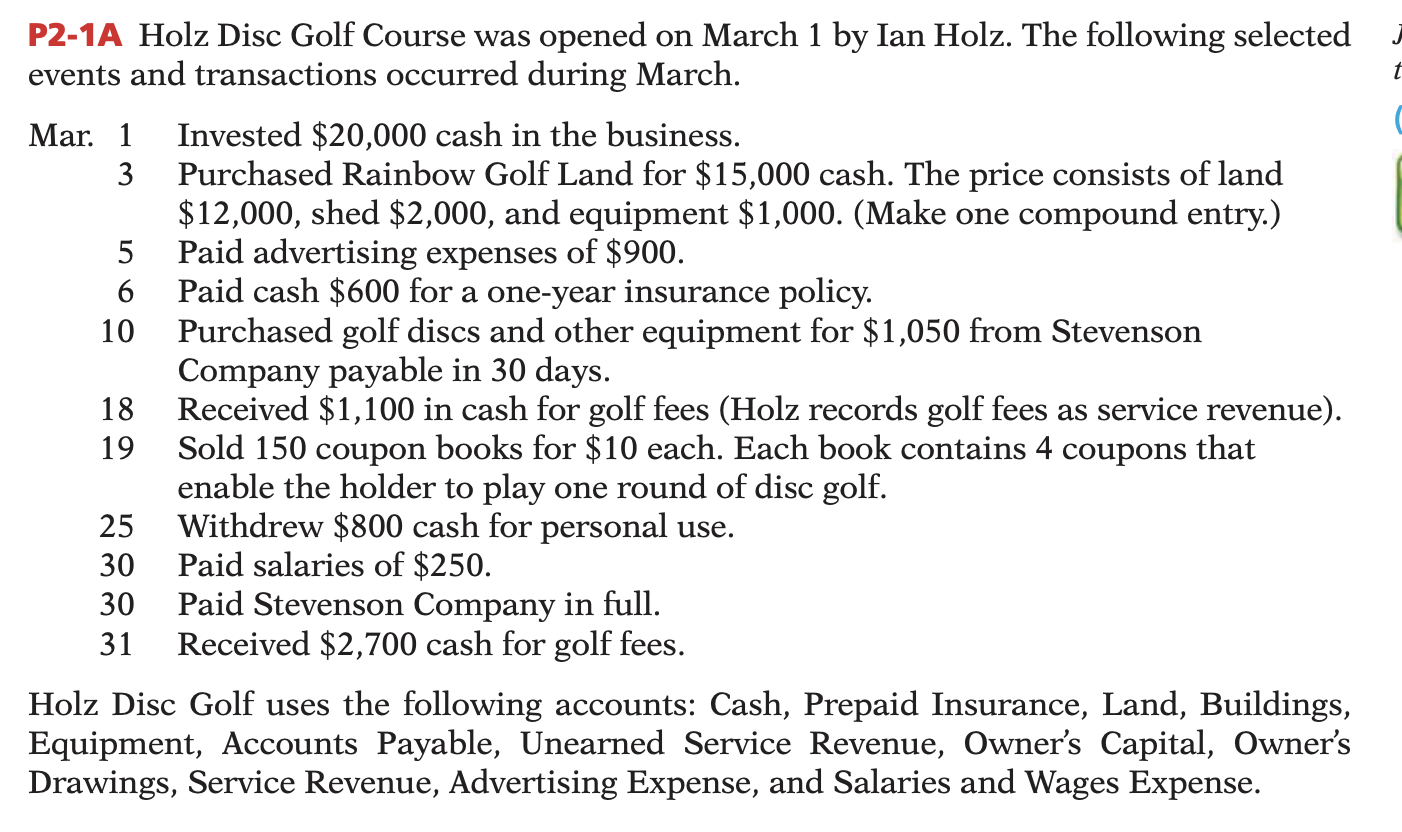 Solved t P21A Holz Disc Golf Course was opened on March 1