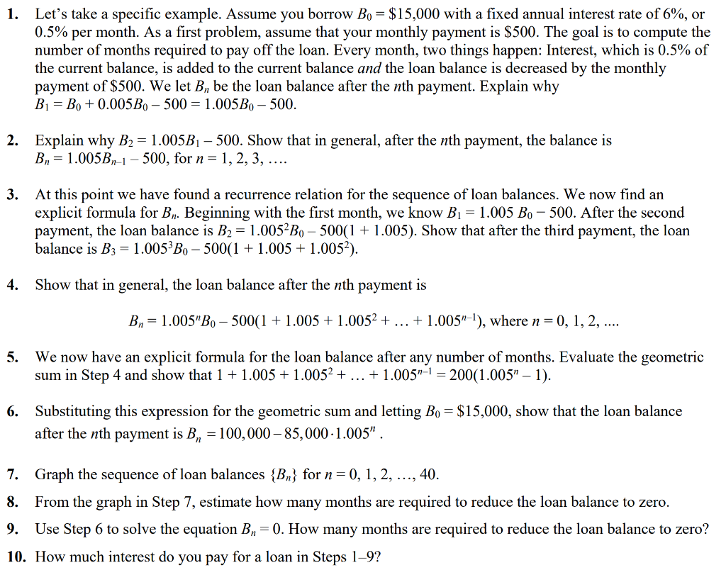 Solved 1 Lets Take A Specific Example Assume You Borrow 0947