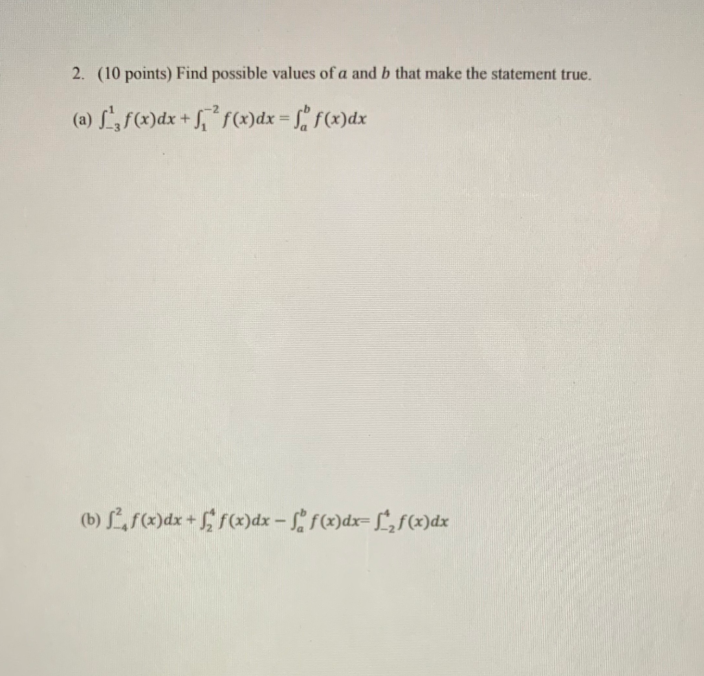 Solved 2. (10 Points) Find Possible Values Of A And B That | Chegg.com