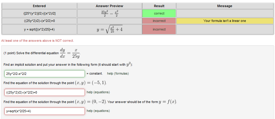 Solved Entered Answer Preview Result Message Chegg Com