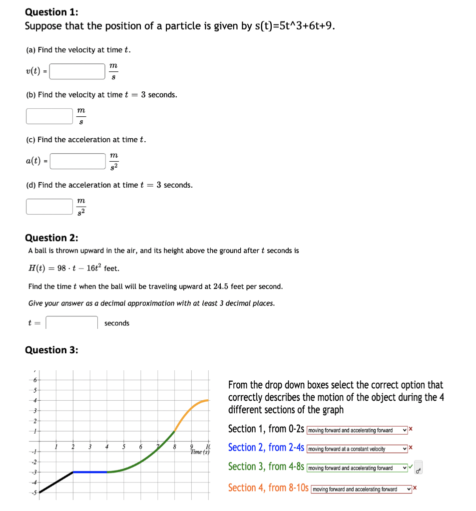 Solved Question 1: Suppose that the position of a particle | Chegg.com