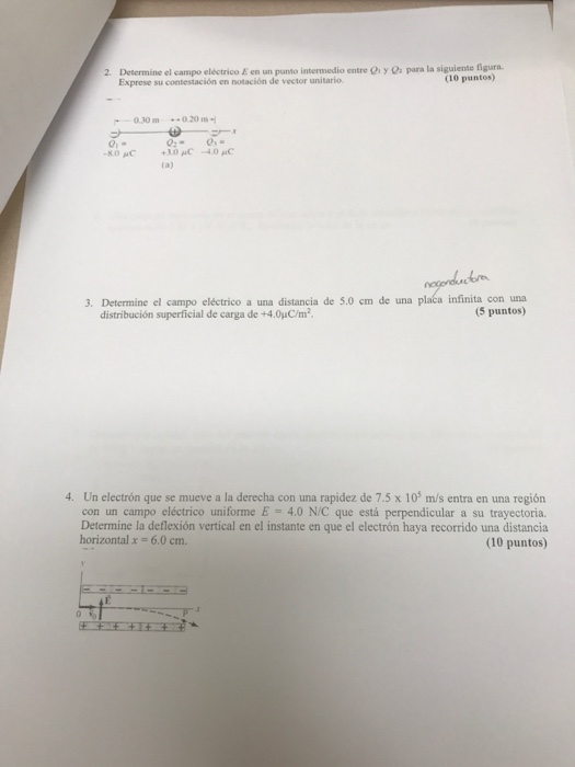 Determine El Campo Electrico E En Un Punto Intermedio Chegg