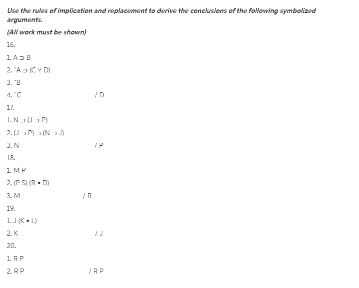 Solved Use The Rules Of Implication And Replacement To | Chegg.com