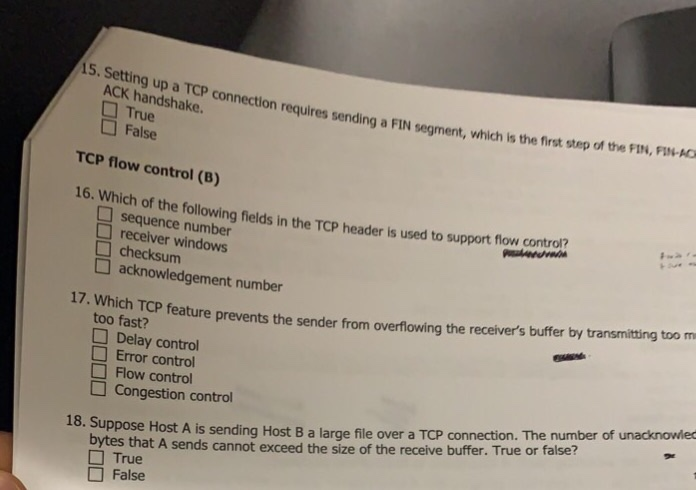 Solved 15. Setting up a TCP connection requires sending a | Chegg.com