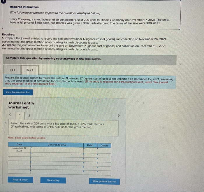 Solved Required information (The following information | Chegg.com