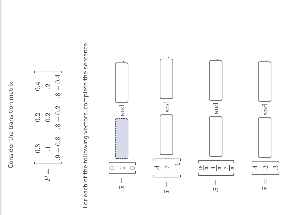 Solved Consider the transition matrix | Chegg.com