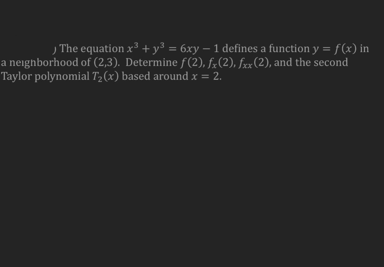 Solved , The equation x3+y3=6xy−1 defines a function y=f(x) | Chegg.com