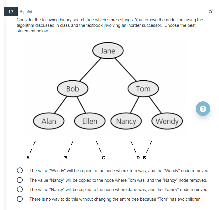 Solved 17 一切 5 points Consider the following binary search | Chegg.com
