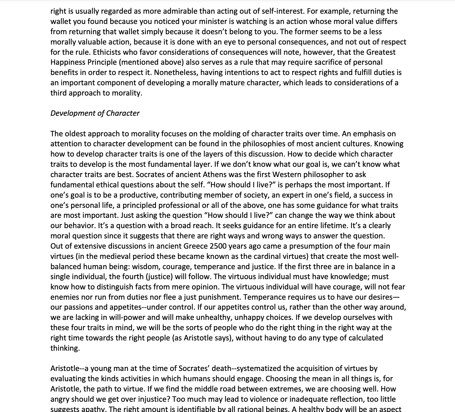 Solved Download and read through: Ethics Reading | Chegg.com