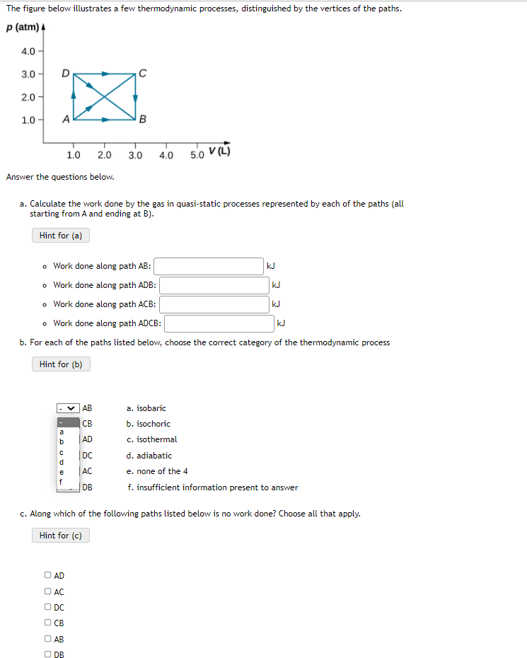 Solved The figure below illustrates a few thermodynamic | Chegg.com