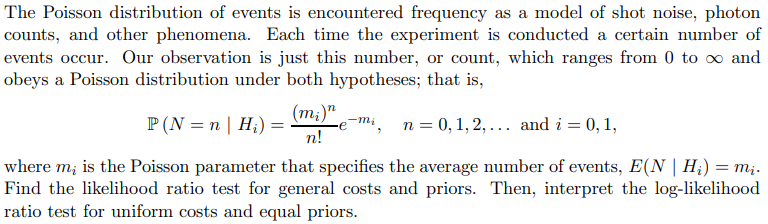 The Poisson distribution of events is encountered | Chegg.com