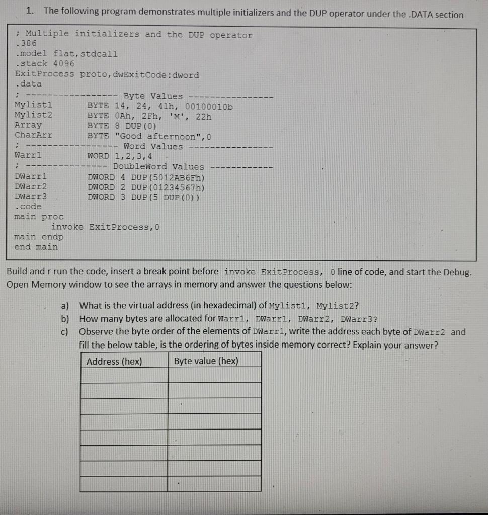 1. The following program demonstrates multiple | Chegg.com