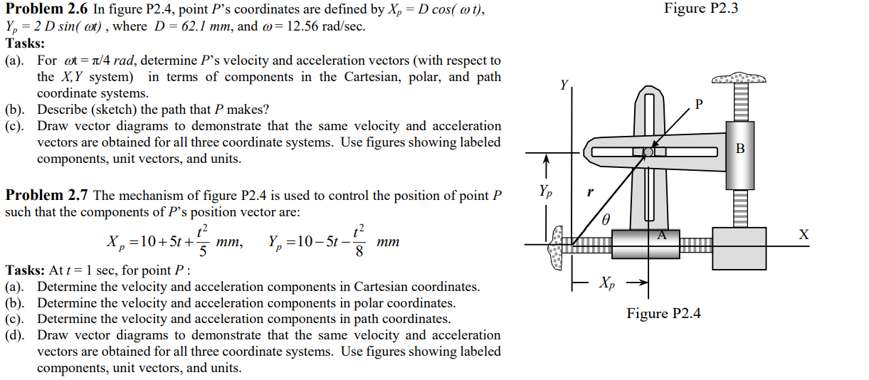 Solved Figure P2.3 Problem 2.6 In figure P2.4, point P's | Chegg.com