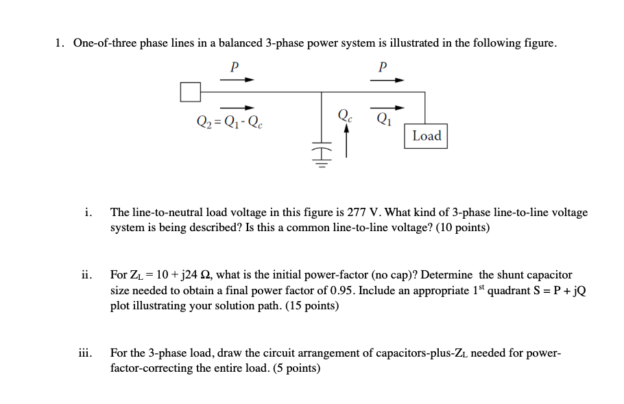 solved-1-one-of-three-phase-lines-in-a-balanced-3-phase-chegg