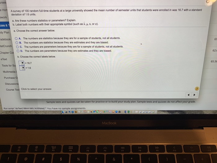 Solved A survey of 100 random full-time students at a large | Chegg.com