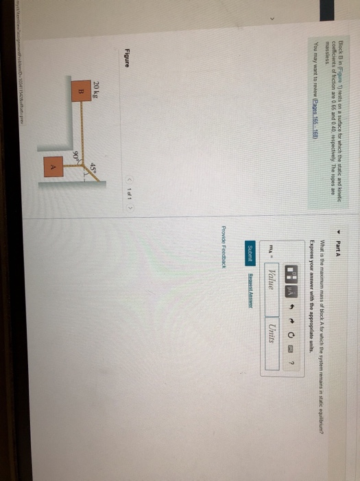 Solved Block B in (Figure 1) rests on a surface for which | Chegg.com