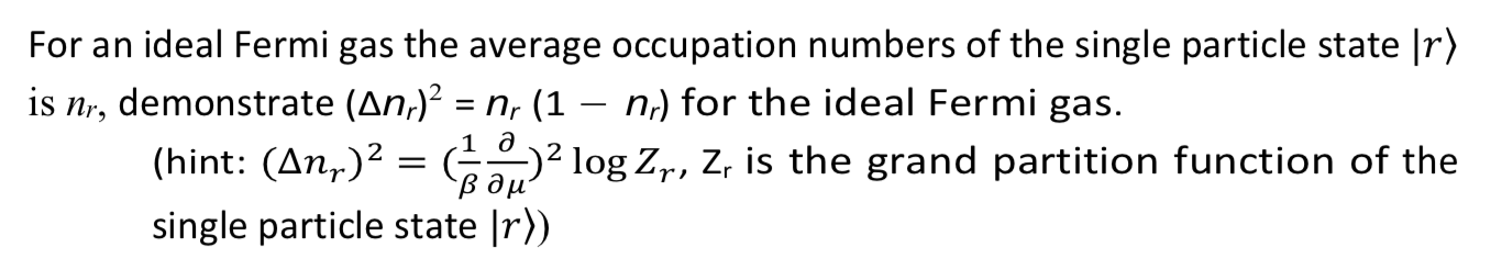 Solved For an ideal Fermi gas the average occupation numbers | Chegg.com