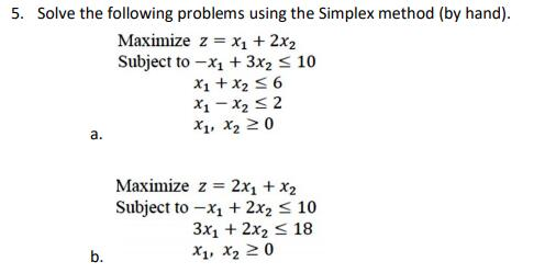 Solved Solve the problems in 5a and 5b using MATLAB's | Chegg.com
