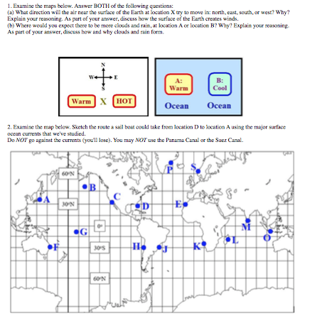 Solved 1. Examine the map below. Answer BOTH of the | Chegg.com
