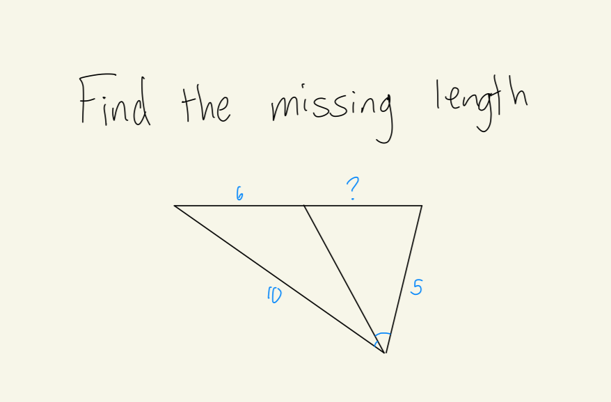 Solved Find the missing length 6 ? ? 10 5 | Chegg.com