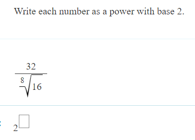 write the number 1 32 as a power of 2